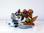 Figma Samus Aran and S.H. Figuarts Kamen Rider Fourze playing Playstation